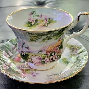 Royal Albert Country Scenes Floral Tea Cup and Saucer; Dingle Dell.